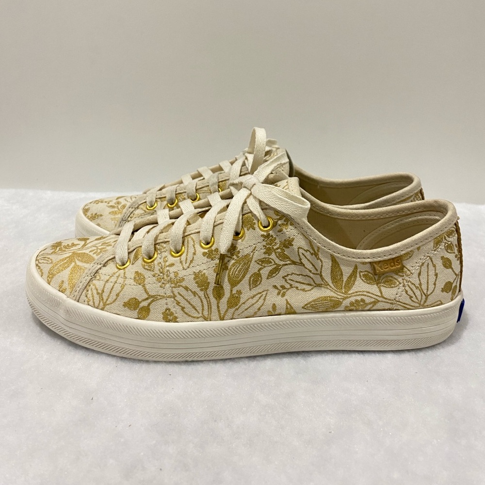 Keds x Rifle Paper Co. Gold Print Sneakers Size 6